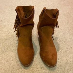 fringe booties—never worn